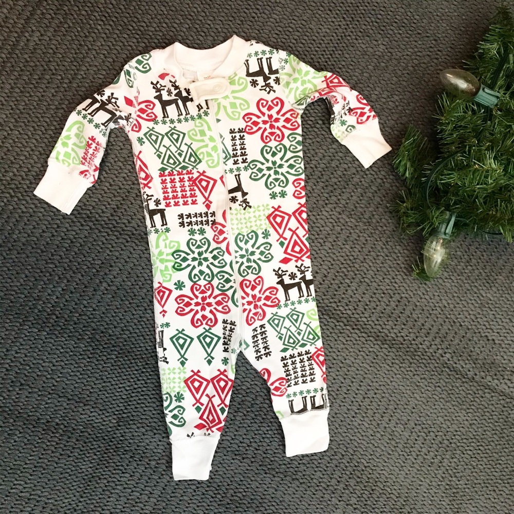 Hanna Andersson Geometric Deer Floral Pajamas